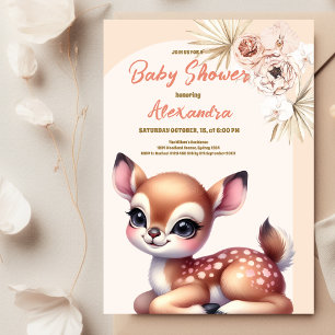 Boho reindeer Safari Animals Baby Shower Invitation