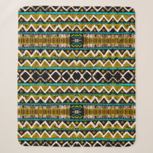 Boho repeat. Geometric seamless embroidery. Decora Sherpa Blanket