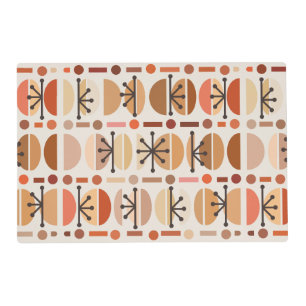 Boho Retro Bowls Lines Earth Tones Placemat