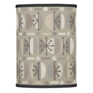 Boho Retro Bowls Lines Taupe Lamp Shade