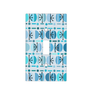 Boho Retro Bowls Lines Turquoise Light Switch Cover