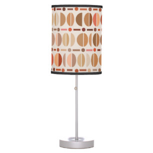 Boho Retro Bowls Pattern Light Earth Tones Table Lamp