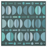Boho Retro Bowls Pattern Teal Fabric