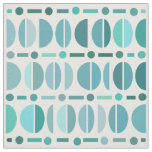 Boho Retro Bowls Pattern Turquoise Fabric