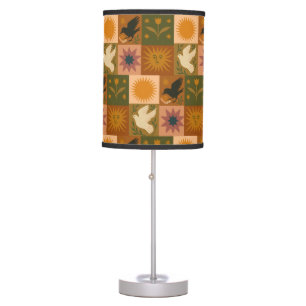 Boho Retro Celestial Sun Moon Table Lamp