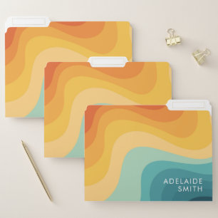 Boho Retro Classic Color Wave Minimalist File Folder