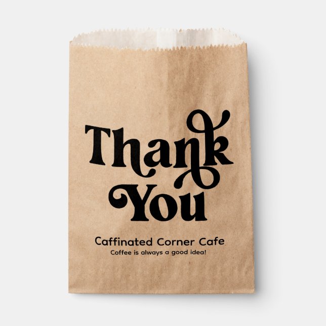 Boho Retro Custom Business Thank You  Favor Bag (Front)