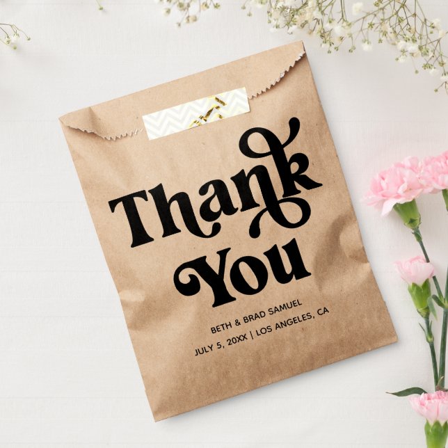 Boho Retro Custom Thank You  Favor Bag (Sealed)