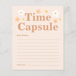 Boho Retro Daisy 1st Birthday Time Capsule card