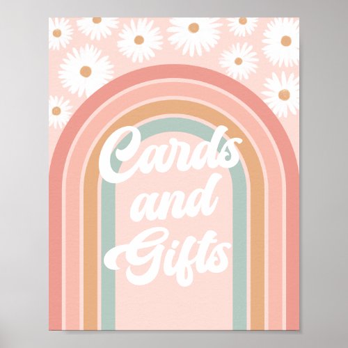 Boho Retro Daisy Birthday Cards and Gifts Sign