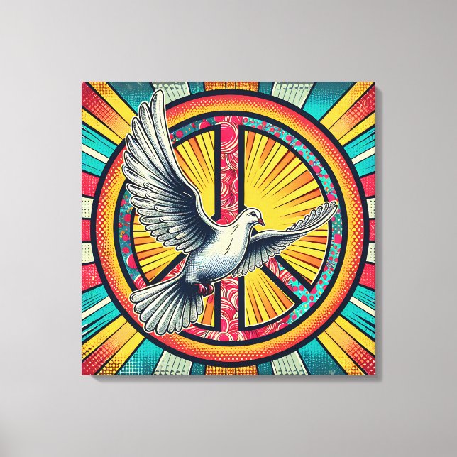Boho Retro Dove and Peace Sign (Front)