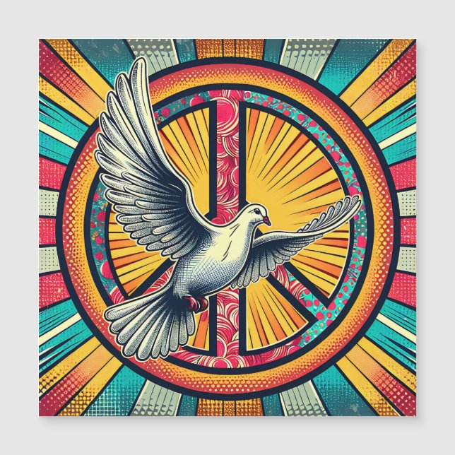 Boho Retro Dove and Peace Sign (Front)