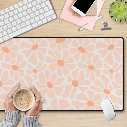 Boho Retro Floral Desk Mat Aesthetic