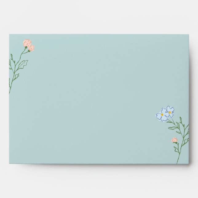 Boho Retro Floral Groovy Bold Classic Envelope (Front)