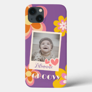 Boho Retro Flowers Pink Yellow Photo iPhone 13 Case