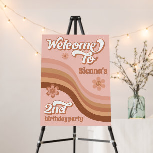 Boho Retro Groovy 70s 2nd Birthday Foam Board
