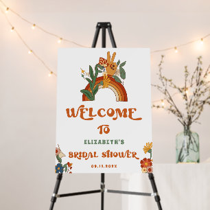 Boho Retro Groovy 70s Bridal Shower Welcome Sign