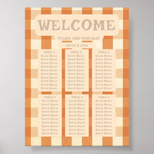 Boho Retro Groovy Colorful Wavy Wed Seating Charts
