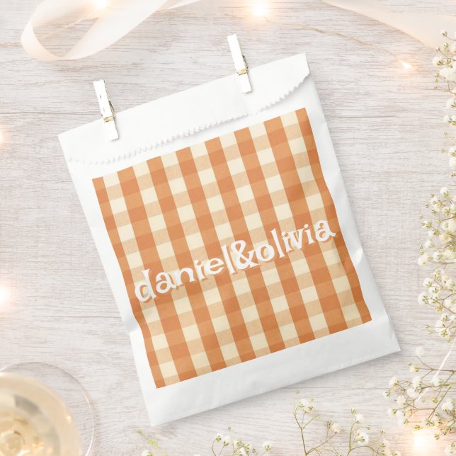 Boho Retro Groovy Colorful Wavy Wedding Favor Bag (Clipped)