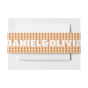 Boho Retro Groovy Colorful Wavy Wedding Invitation Belly Band