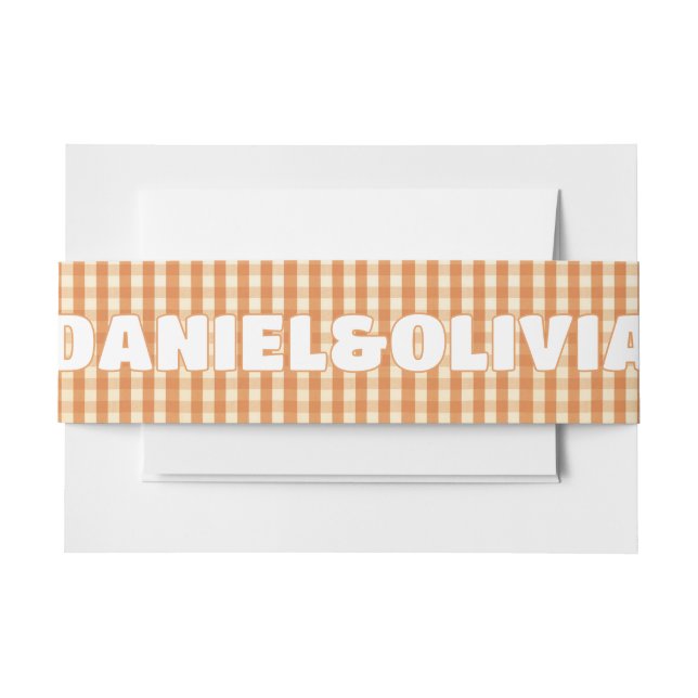 Boho Retro Groovy Colorful Wavy Wedding Invitation Belly Band (Front Example)