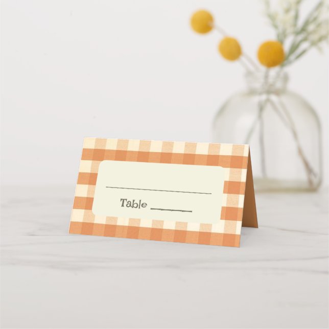 Boho Retro Groovy Colorful Wavy Wedding Place Card (Front)