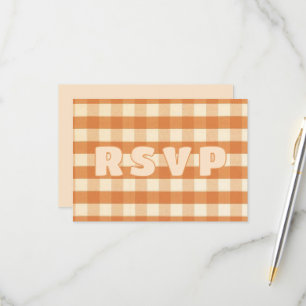 Boho Retro Groovy Colorful Wavy Wedding RSVP Card