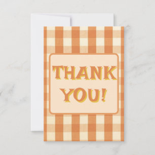 Boho Retro Groovy Colorful Wavy Wedding Thank You Card
