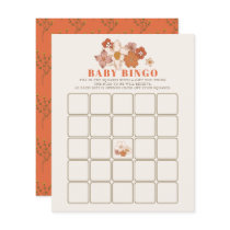 Boho Retro Groovy Floral Baby Shower Bingo Game