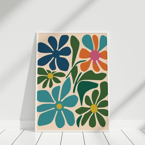 Boho Retro Groovy Flower Market Wall Art