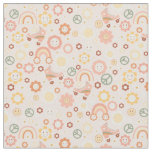 boho retro hippie groovy pastel  fabric