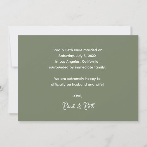 Boho Retro Just Married Photo Announcement Card