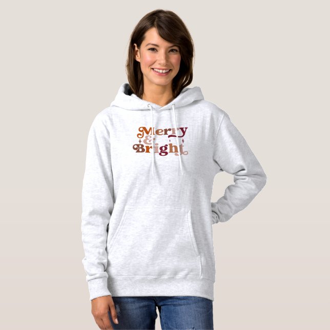 Boho Retro Merry and Bright Hoodie (Front Full)
