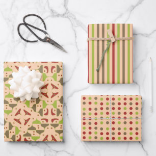 Boho Retro Modern Graphic Wrapping Paper Sheets