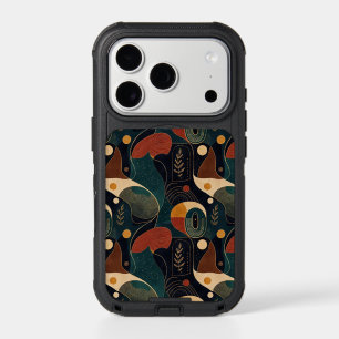 Boho Retro Organic Shapes in Navy Teal Terracotta iPhone 17 Pro Case