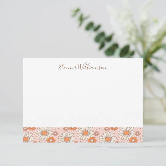 Boho Retro Pastel Pink Floral Custom Shower Thank You Card | Zazzle