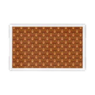 Boho Retro Pattern in 70s Style Acrylic Tray