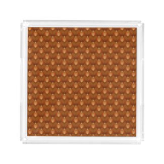 Boho Retro Pattern in 70s Style Acrylic Tray