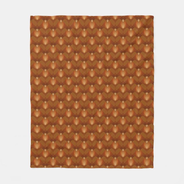 Boho Retro Pattern in 70s Style Fleece Blanket (Front)