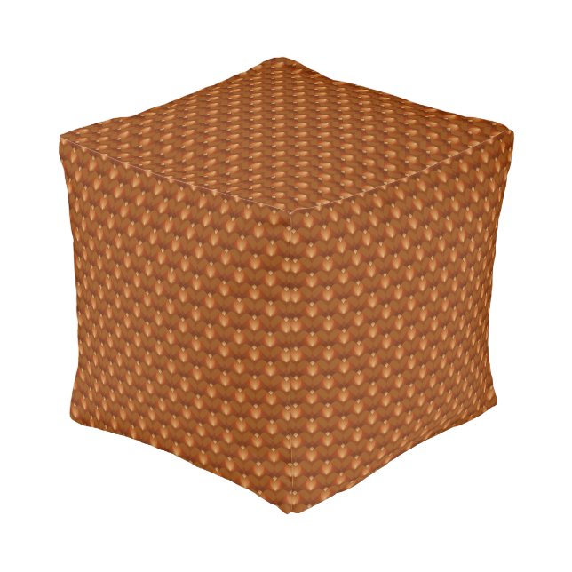 Boho Retro Pattern in 70s Style Pouf (Angled Back)