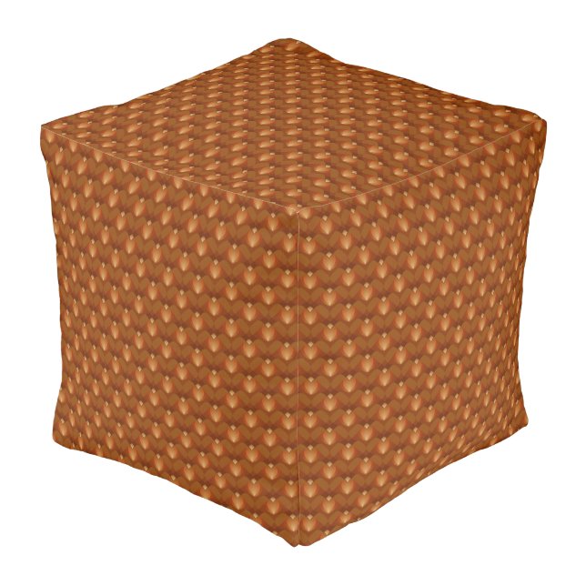Boho Retro Pattern in 70s Style Pouf (Angled Front)