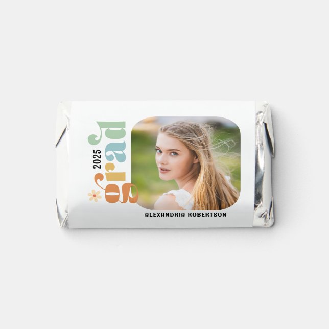 Boho Retro Photo Graduation Party Hershey's Miniatures (Front)