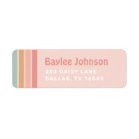 Boho Retro Rainbow Birthday Party Return Address