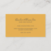 Boho Retro Script Abstract Wavy Lines Yellow Blue Business Card (Back)