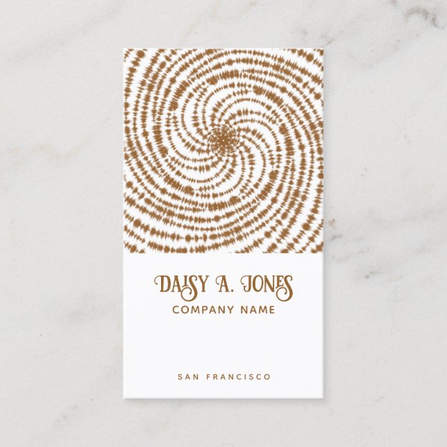 Boho Retro Spiral Business Card (Front)