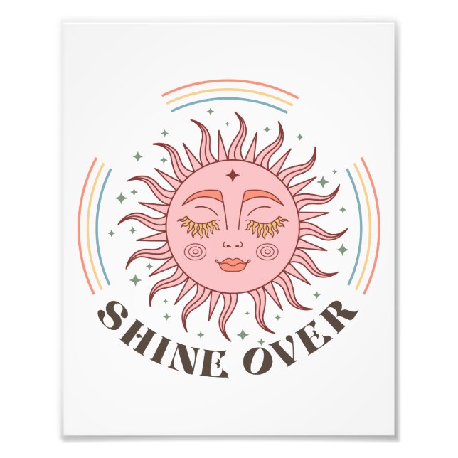 Boho Retro Sun Shine Photo Print (Front)