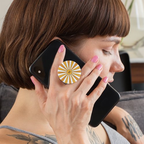 Boho Retro Sun with Monogram PopSocket