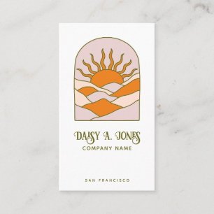 Boho Retro Sunrise Business Card