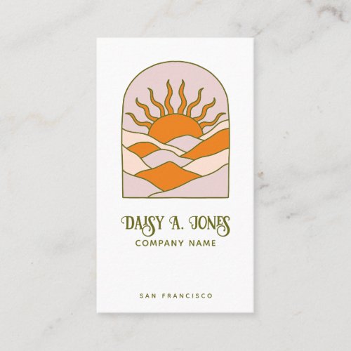 Boho Retro Sunrise  Business Card