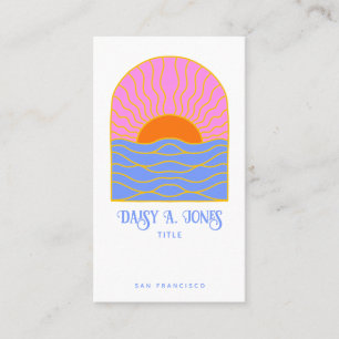 Boho Retro Sunrise Business Card